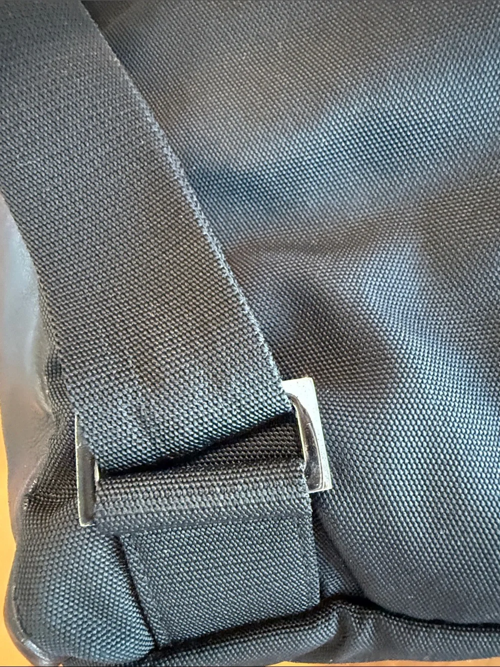 Vintage Gucci Black Nylon Leather Drawstring Backpack
